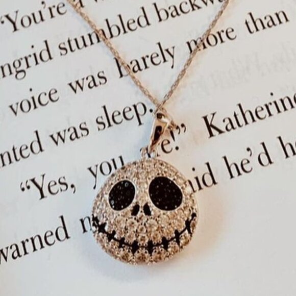 Sterling Silver Jack Skellington Necklace, Nightmare Before Christmas Charmed - Picture 7 of 7